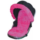 Seat Liner & Hood Trim to fit iCandy Peach Pushchairs - Hot Pink Faux Fur
